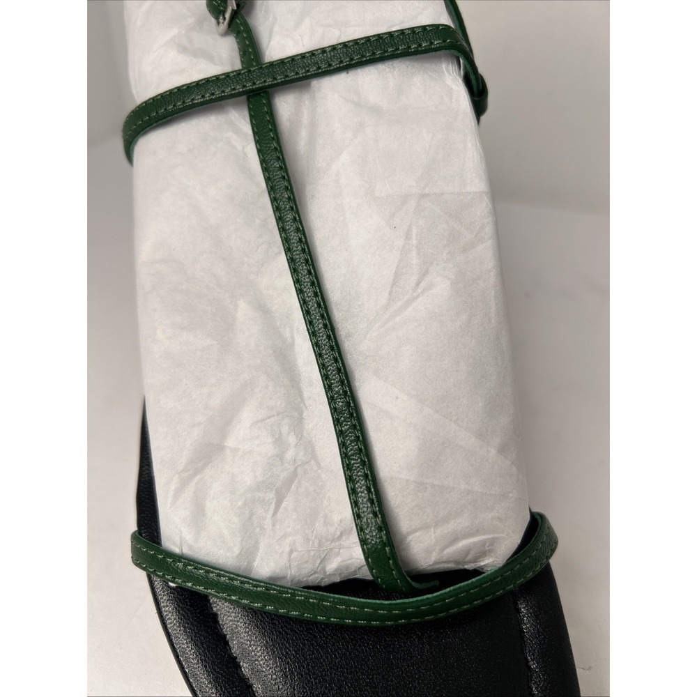 Madewell Maycie Isometric T Strap  SANDALS  Leather Green Sz 8 Strappy - Picture 3 of 9